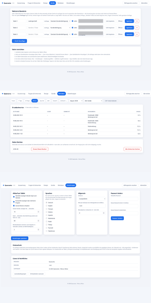 Abfrage Quesvanta Backend Bereich
